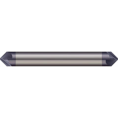 Micro 100 - 3/8" Diam 82°/98° 6-Flute Double End Solid Carbide Chamfer Mill - Exact Industrial Supply