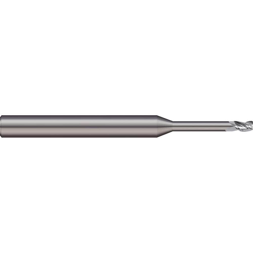 Micro 100 - Corner Radius & Corner Chamfer End Mills; Mill Diameter (Inch): 1/64 ; Mill Diameter (Decimal Inch): 0.0150 ; End Type: Corner Radius ; Corner Radius (Decimal Inch): 0.0020 ; Number of Flutes: 2 ; Material: Solid Carbide