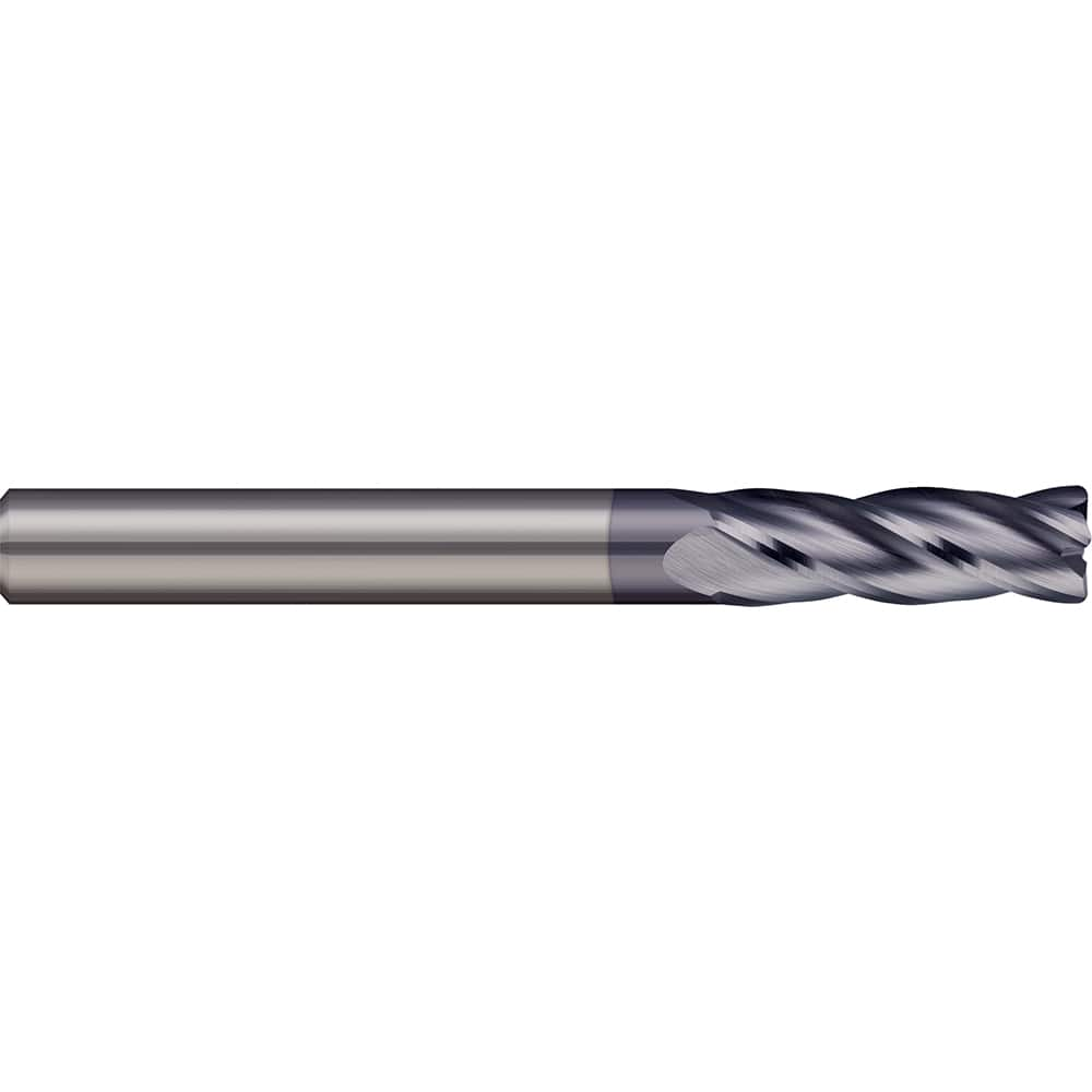 Corner Radius End Mill: 0.2362″ Dia, 0.6299″ LOC, 4 Flutes, Solid Carbide 30 ° Helix, AlTiN Coated, Corner Radius End