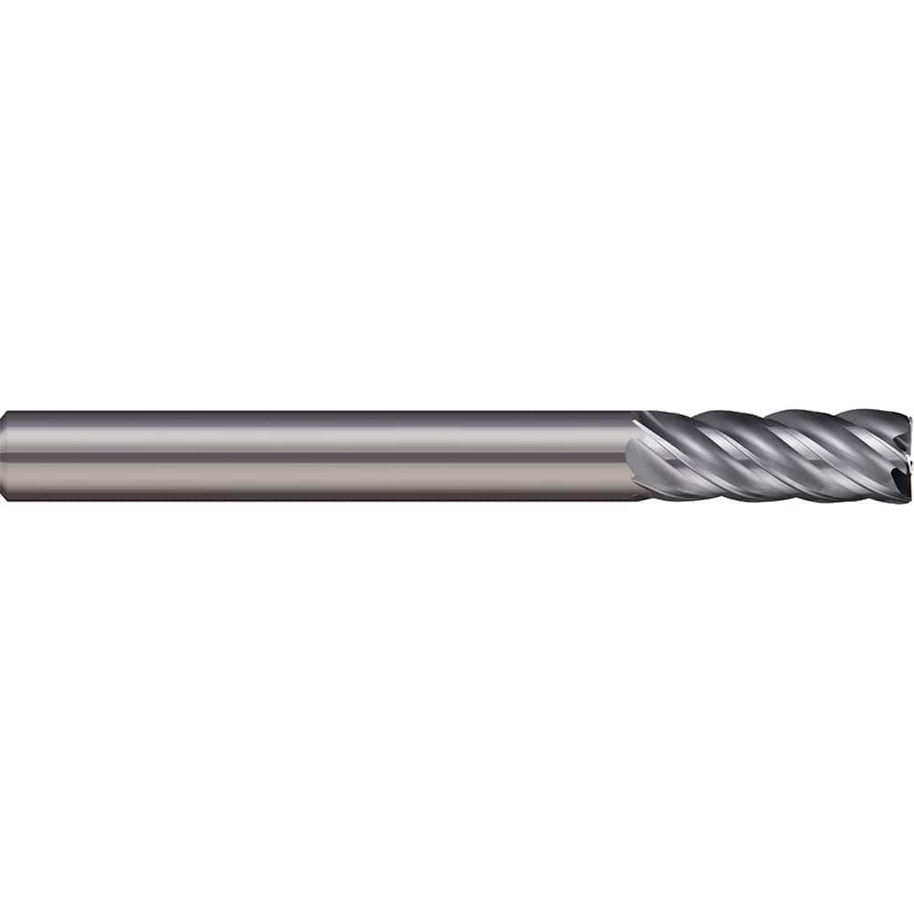 Corner Radius End Mill: 0.2362″ Dia, 0.6299″ LOC, 5 Flutes, Solid Carbide 38 ° Helix, Bright/Uncoated, Corner Radius End