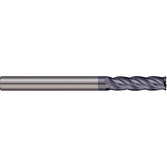 Corner Radius End Mill: 3/8″ Dia, 1-1/4″ LOC, 0.02″ Radius, 5 Flutes, Solid Carbide 3″ OAL, 3/8″ Shank Dia, 38 ° Helix, nACRo Coated, Corner Radius End