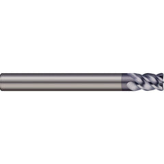 Corner Radius End Mill: 0.6299″ Dia, 1.2598″ LOC, 4 Flutes, Solid Carbide 45 ° Helix, AlTiN Coated, Corner Radius End