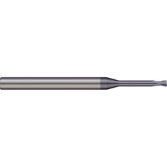 Corner Radius End Mill: 0.0591″ Dia, 0.0591″ LOC, 2 Flutes, Solid Carbide 30 ° Helix, AlTiN Coated, Corner Radius End