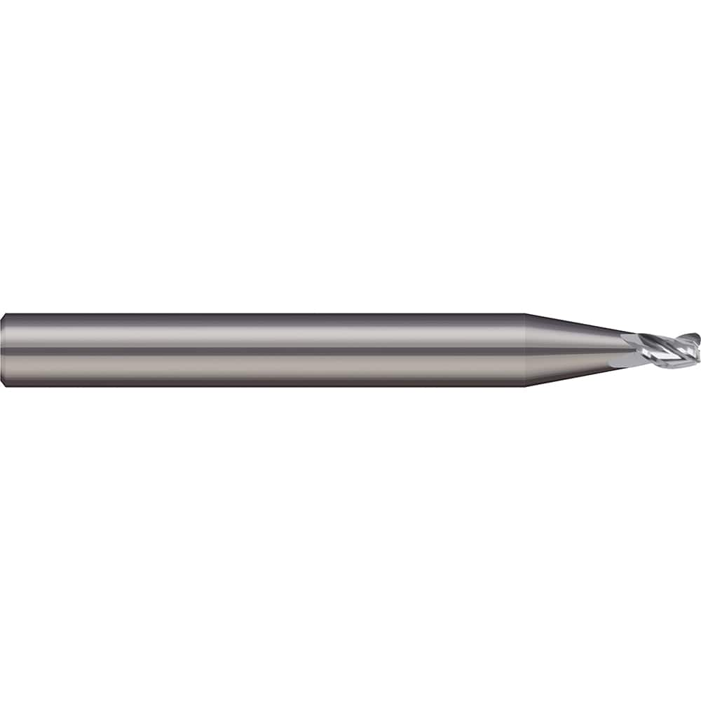 Corner Radius End Mill: 1/4″ Dia, 1/4″ LOC, 1/64″ Radius, 2 Flutes, Solid Carbide 2-1/2″ OAL, 1/4″ Shank Dia, 20 ° Helix, Bright/Uncoated, Corner Radius End