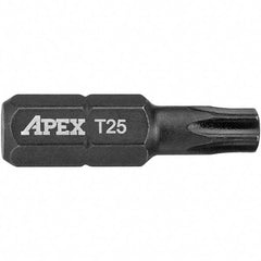 Apex - 1/4" Drive T25 Torx Screwdriver Bit - 1" OAL, Insert Bit - Benchmark Tooling