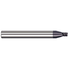 Corner Radius End Mill: 1/4″ Dia, 3/8″ LOC, 0.005″ Radius, 7 Flutes, Solid Carbide 2-1/2″ OAL, 1/4″ Shank Dia, 41 ° Helix, AlTiN Coated, Corner Radius End