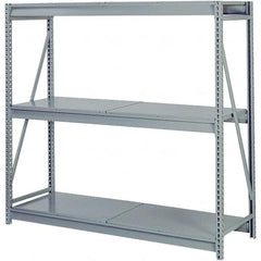 Lyon - 3 Shelf Add-On Solid Steel Steel Shelving - 10,000 Lb Capacity, 96" Wide x 84" High x 24" Deep, Dove Gray - Benchmark Tooling