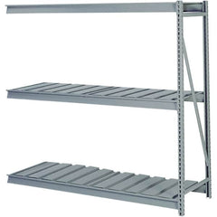 Lyon - 3 Shelf Add-On Ribbed Steel Shelving - 10,000 Lb Capacity, 96" Wide x 84" High x 48" Deep, Dove Gray - Benchmark Tooling