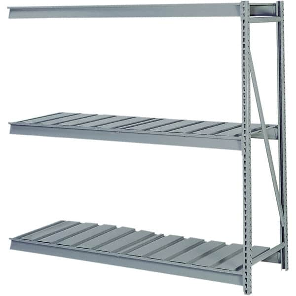 Lyon - 4 Shelf Add-On Ribbed Steel Shelving - 10,000 Lb Capacity, 60" Wide x 96" High x 24" Deep, Dove Gray - Benchmark Tooling