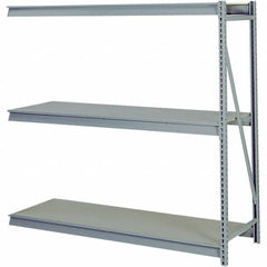 Lyon - 3 Shelf Add-On Particle Board Steel Shelving - 10,000 Lb Capacity, 60" Wide x 84" High x 36" Deep, Dove Gray - Benchmark Tooling