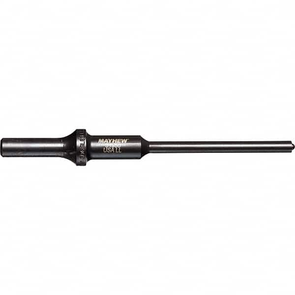 Mayhew - 1/4" Head Width, 6" OAL, Roll Pin Punch - Round Drive, Round Shank, Steel - Benchmark Tooling