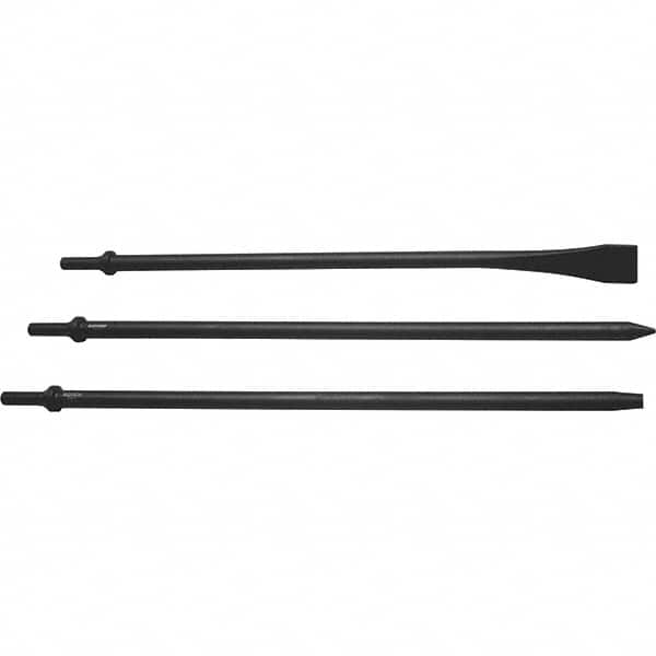 Mayhew - 1-1/8" Head Width, 18" OAL, Long Punch & Scraper Set - Round Drive, Round Shank, Steel - Benchmark Tooling