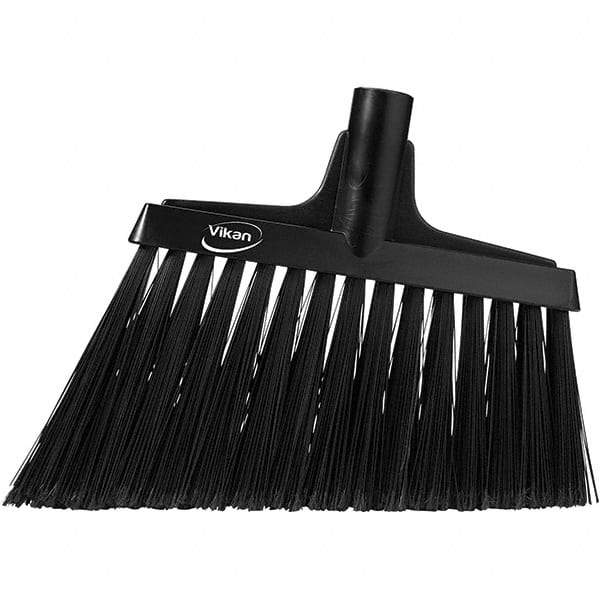 Vikan - 11-1/2" Wide, Black Polyester Bristles, Angled Broom - Flagged, Water Resistant - Benchmark Tooling