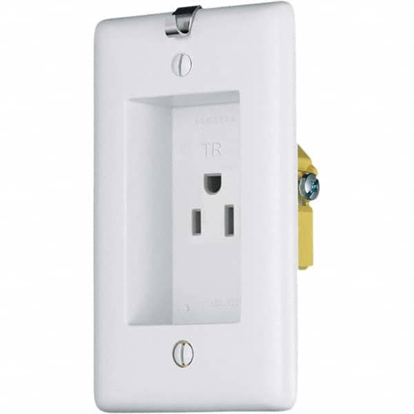 Hubbell Wiring Device-Kellems - 125V 15A NEMA 5-15R Residential Grade White Straight Blade Single Receptacle - Benchmark Tooling