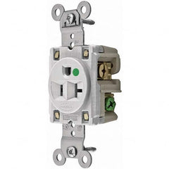 Hubbell Wiring Device-Kellems - 125V 20A NEMA 5-20R Hospital Grade White Straight Blade Single Receptacle - Benchmark Tooling