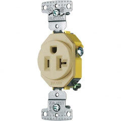 Hubbell Wiring Device-Kellems - 125V 20A NEMA 5-20R Residential Grade Ivory Straight Blade Single Receptacle - Benchmark Tooling