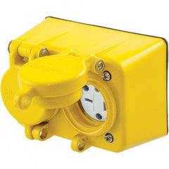 Hubbell Wiring Device-Kellems - 250 VAC 20A NEMA 6-20R Industrial Grade Yellow Straight Blade Duplex Receptacle - Benchmark Tooling