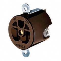 Hubbell Wiring Device-Kellems - 125V 15A NEMA 5-15R Industrial Grade Brown Straight Blade Single Receptacle - Benchmark Tooling