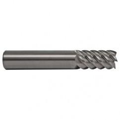 1/8 TuffCut SS 6 Fl High Helix TiN Coated Non-Center Cutting End Mill - Benchmark Tooling