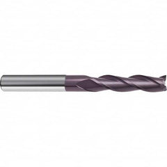 Guhring - 7/16", 2" LOC, 7/16" Shank Diam, 4" OAL, 3 Flute Solid Carbide Square End Mill - Benchmark Tooling