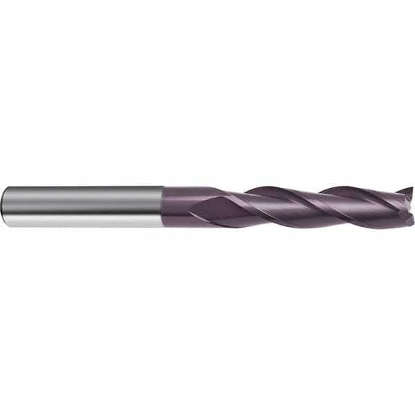 Guhring - 1/2", 2" LOC, 1/2" Shank Diam, 4" OAL, 3 Flute Solid Carbide Square End Mill - Benchmark Tooling