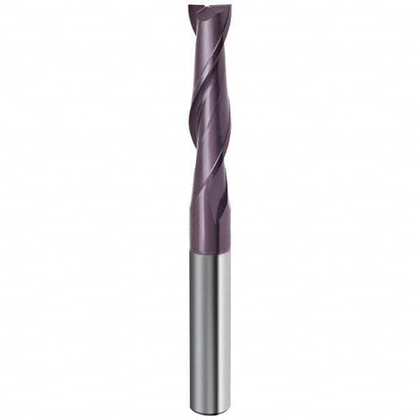 Guhring - 1/2", 2" LOC, 1/2" Shank Diam, 4" OAL, 2 Flute Solid Carbide Square End Mill - Benchmark Tooling