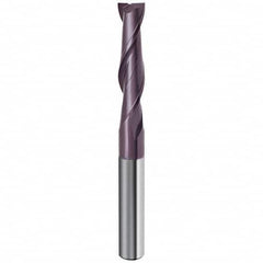 Guhring - 3/8", 1-1/8" LOC, 3/8" Shank Diam, 3" OAL, 2 Flute Solid Carbide Square End Mill - Benchmark Tooling