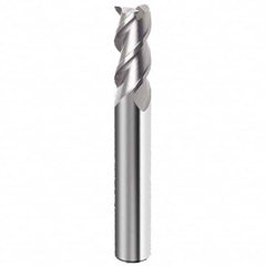 Guhring - 1/2", 1" LOC, 1/2" Shank Diam, 3" OAL, 3 Flute Solid Carbide Square End Mill - Benchmark Tooling