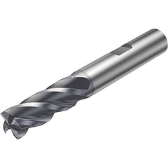 Corner Radius End Mill: 0.6299″ Dia, 4 Flutes, Solid Carbide 42 ° Helix, AlCrN Coated, Corner Radius End, Centercutting, Series 2S342