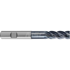 Square End Mill: 21mm LOC, 8mm Shank Dia, 80mm OAL, 4 Flutes, Solid Carbide Single End, AlCrN Finish, Helical Flute, Variable Helix, Centercutting, RH Cut, RH Flute, Series 6481