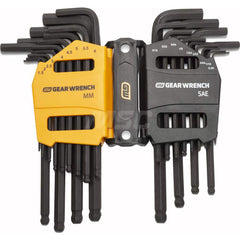 Hex Key Sets; Tool Type: Hex; Handle Type: L-Handle; Measurement Type: SAE; Metric; Hex Size Range (Inch): 0.050 - 3/8; Hex Size Range (mm): 1.5 - 10