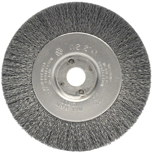 ‎4″ Narrow Face Crimped Wire Wheel, .0095″ Steel Fill, 1/2″-3/8″ Arbor Hole - Benchmark Tooling