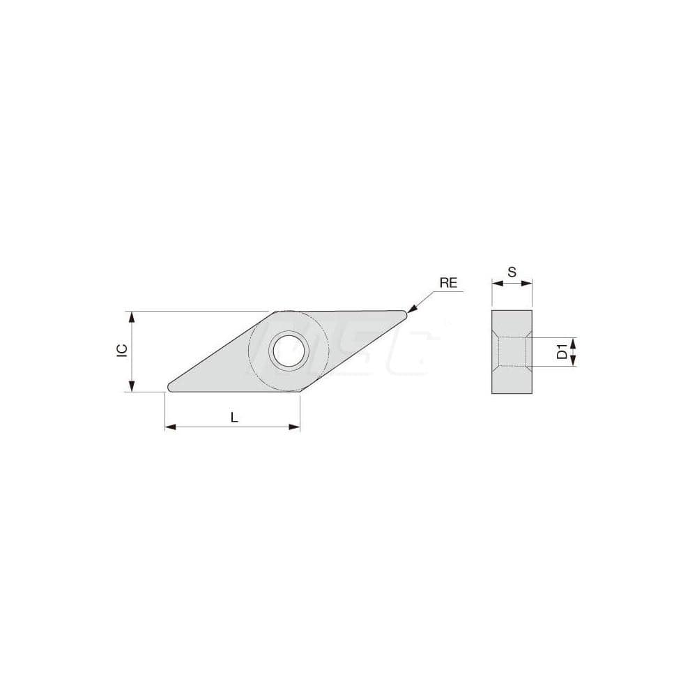 Turning Insert:  VNMG331SS AH6225,  Solid Carbide TiAlN & TiCN Finish,  Neutral,  3/8″ Inscribed Circle,  0.0160″ Corner Radius,  35.0 &deg N/A Diamond,  Series  VNMG
