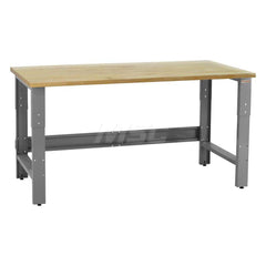 Stationary Work Bench: 72″ Wide, 36″ Deep, 36″ High, Gray 1,200 lb Capacity