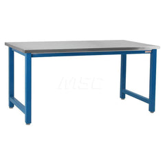 Stationary Work Bench: 48″ Wide, 24″ Deep, 34″ High, Light Blue 6,600 lb Capacity