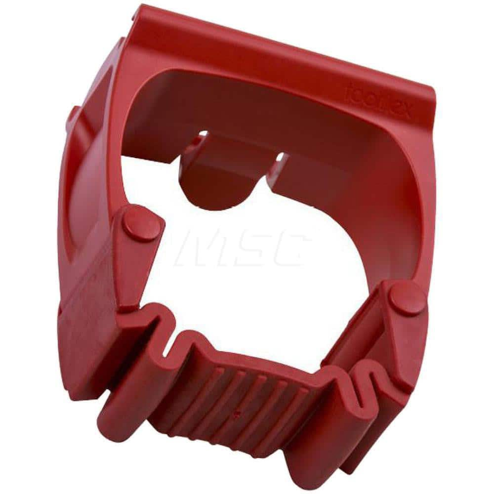 Mop & Broom Holder for 21.5-37″ Rail Organizer, Red, 2-Pack