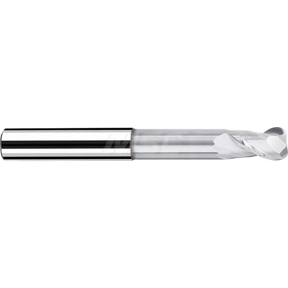 Corner Radius End Mill: 0.4724″ Dia, 0.5118″ LOC, 0.0394″ Radius, 2 Flutes, Solid Carbide 4.1732″ OAL, 0.4724″ Shank Dia, 40 ° Helix, Bright/Uncoated, Corner Radius End, Centercutting, Series AX