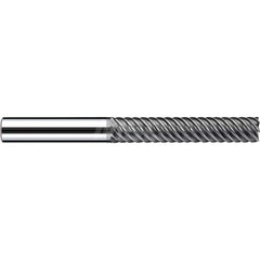 Square End Mill: 3/4'' Dia, 4'' LOC, 3/4'' Shank Dia, 6.5'' OAL, 7 Flutes, Solid Carbide Single End, Polychrom Finish, Spiral Flute, 55 ™ Variable Helix, RH Cut, RH Flute, Series E-Cut