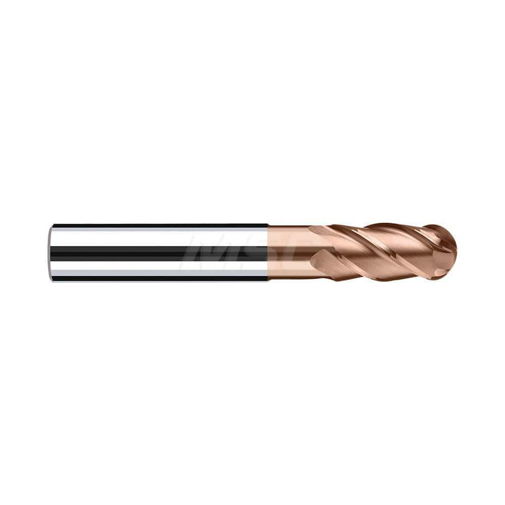 Ball End Mill: 3.2677″ Dia, 0.9449″ LOC, 4 Flute, Solid Carbide 83 mm OAL, 12 mm Shank Dia, 40 ° Helix, Duro-Si Coated, Single End, Series Sphero-X