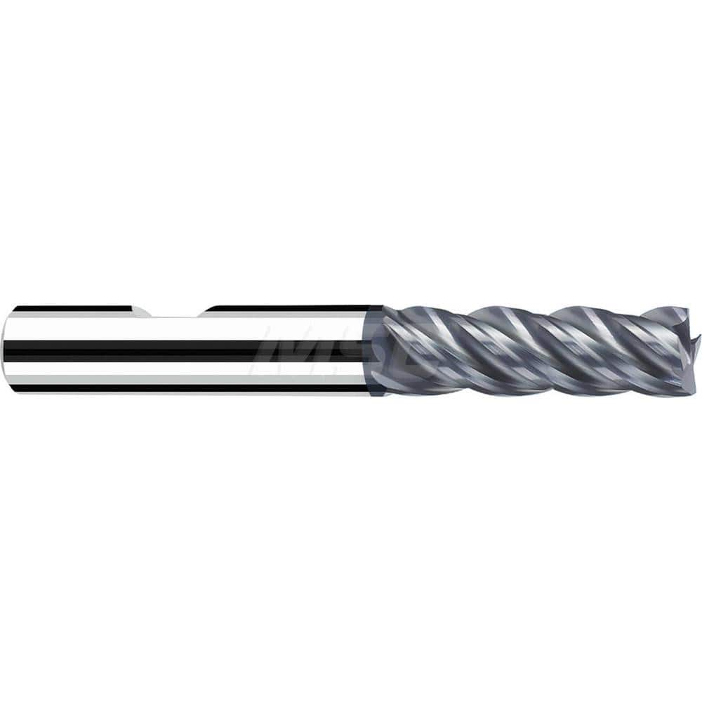 Square End Mill: 2-1/2'' Dia, 0.4724'' LOC, 0.2362'' Shank Dia, 2.4803'' OAL, 3 Flutes, Solid Carbide Single End, Polychrom Finish, Spiral Flute, 40 ™ Variable Helix, Centercutting, RH Cut, RH Flute, Series Favora