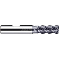 Square End Mill: 1/4'' Dia, 1/2'' LOC, 1/4'' Shank Dia, 2-1/4'' OAL, 4 Flutes, Solid Carbide Single End, Polychrom Finish, Spiral Flute, 45 ™ Variable Helix, Centercutting, RH Cut, RH Flute, Series E-Cut