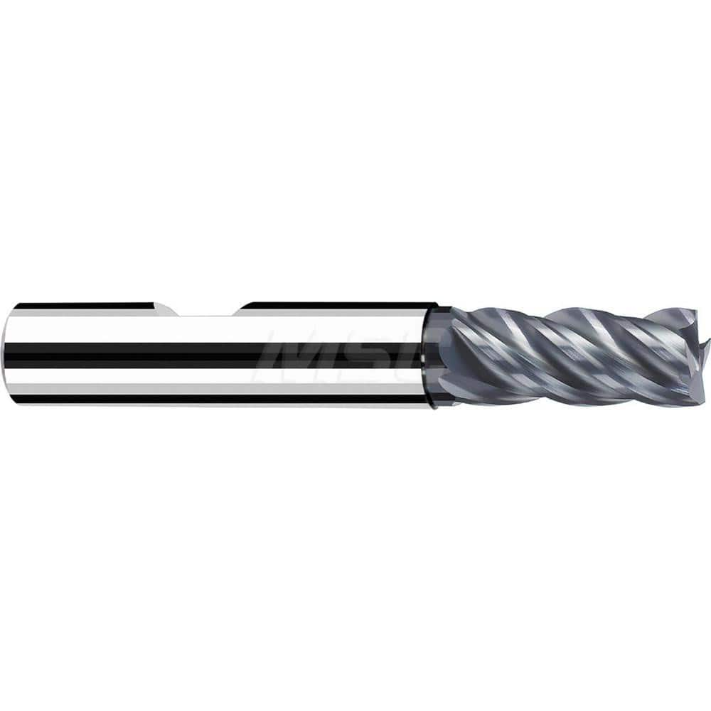 Square End Mill: 0.7874'' Dia, 1.4961'' LOC, 0.7874'' Shank Dia, 4.0945'' OAL, 3 Flutes, Solid Carbide Single End, Polychrom Finish, Spiral Flute, 40 ™ Variable Helix, Centercutting, RH Cut, RH Flute, Series Favora