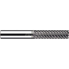 Square End Mill: 1/4'' Dia, 3/4'' LOC, 1/4'' Shank Dia, 2-1/2'' OAL, 6 Flutes, Solid Carbide Single End, Polychrom Finish, Spiral Flute, 55 ™ Variable Helix, RH Cut, RH Flute, Series E-Cut