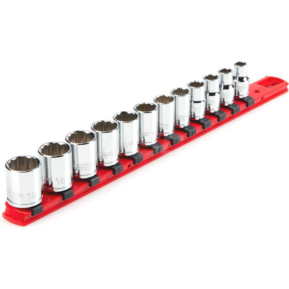 Socket Set: 3/8″ Drive 8 to 19 mm Socket, 12 Point