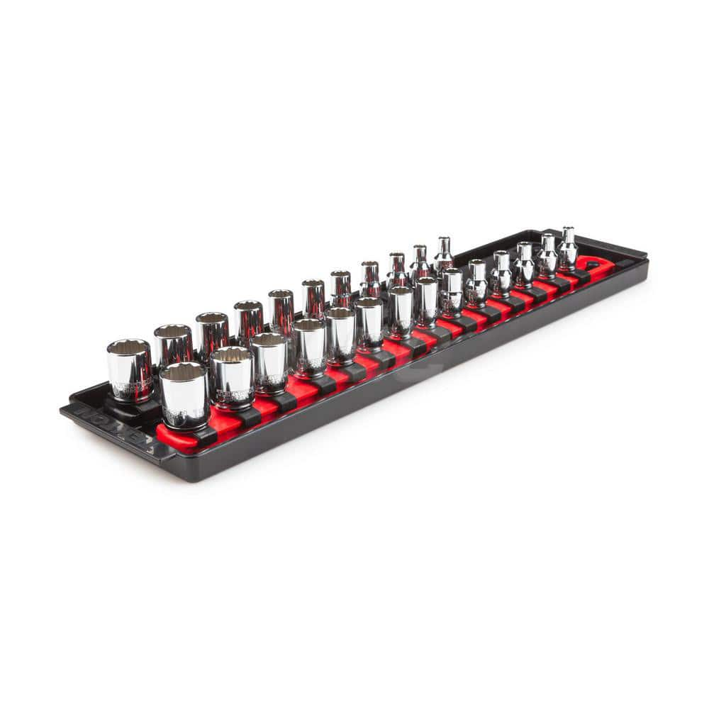 Socket Set: 1/4″ Drive 4 to 15 mm Socket, 12 Point