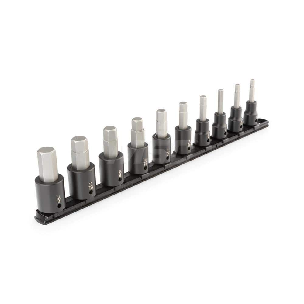 Socket Set: 1/2″ Drive 1/4 to 3/4″ Socket, 6 Point