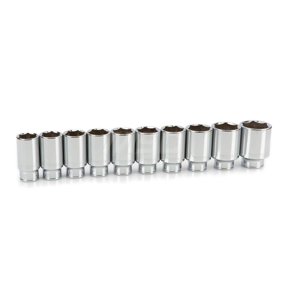 Socket Set: 3/4″ Drive 32 to 50 mm Socket, 6 Point