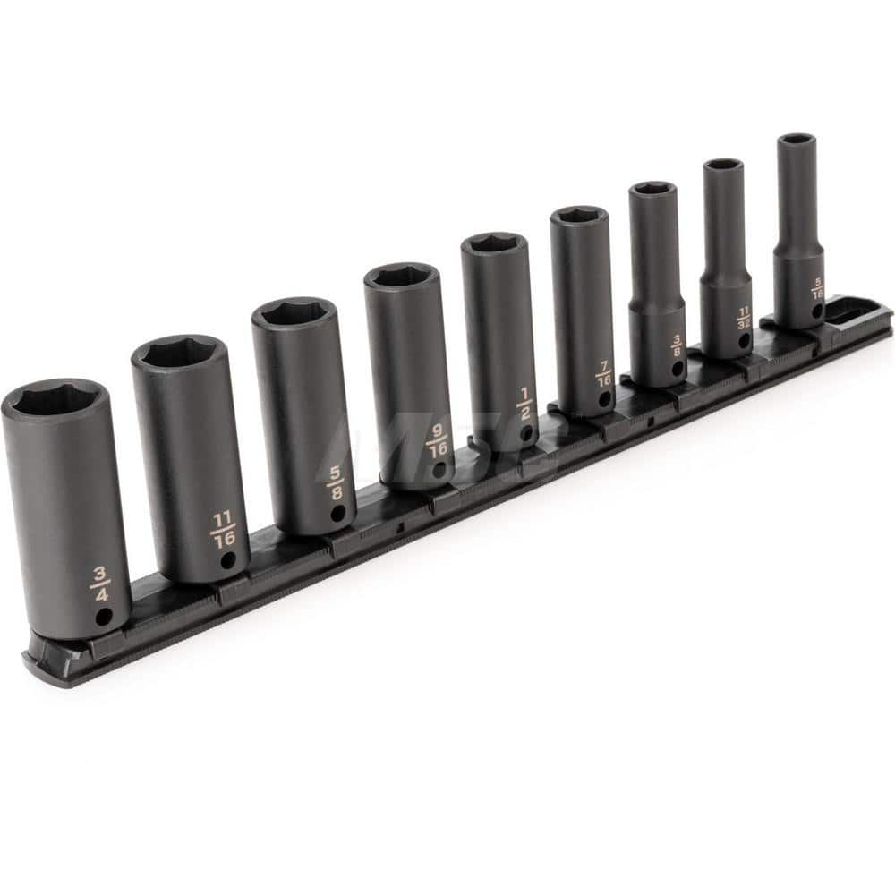 Socket Set: 3/8″ Drive 5/16 to 3/4″ Socket, 6 Point