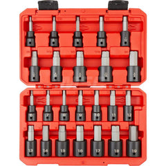 Socket Set: 1/2″ Drive 6 to 19 mm Socket, 6 Point