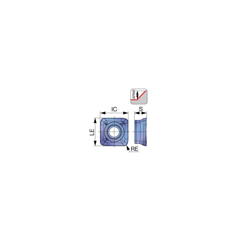 Milling Insert:  SWMT1506ZER-MT AH120,  AH120,  Solid Carbide N/A Finish,  1.0000″ OAW